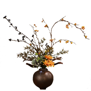 禅意陶瓷新中式花瓶民宿宋代美学酒店桌面玄关侘寂高级装饰品摆件