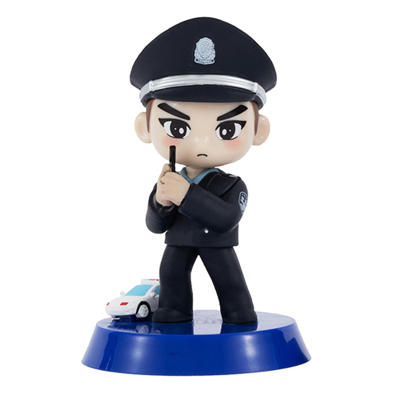 警察公仔手办玩偶车载摆件