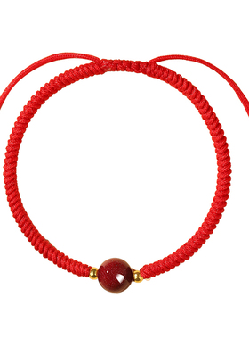 2026马本命年红绳手链手编女红手绳红色朱砂编织手串男转运珠礼物