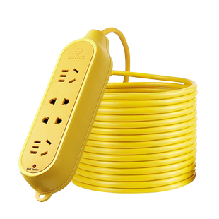 公牛插板电动电瓶车充电延长线加长带线插线板长线超长排插座30米