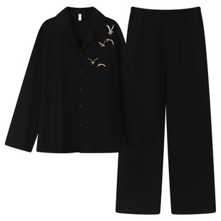 品册 2025秋冬新品情侣睡衣秋季纯棉女长袖可外穿男士家居服套装