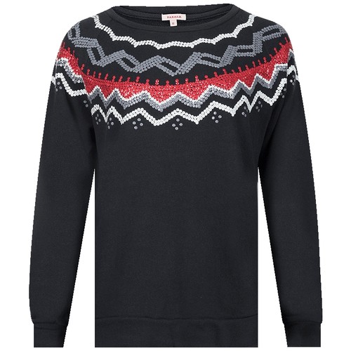 PAROSH经典钉珠片图案套头卫衣女士秋冬新款XY特卖