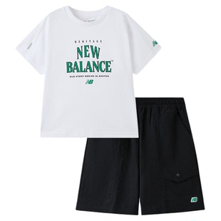 New Balance nb童装男女童夏新款短袖T恤工装短裤套装ND2SG2E123