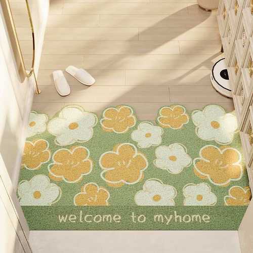 入户地垫小清新花朵门口丝圈可地防滑垫垫子裁剪家用脚垫进门玄关