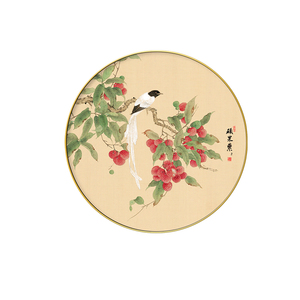 荔枝图圆形装饰画餐厅圆形挂画