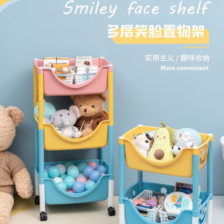 厨房置物架落地多层带轮储收纳卧室小推车收纳架子衣物家用移动物