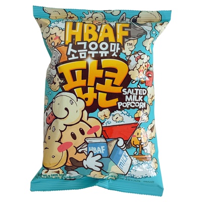 韩国进口HBAF蜂蜜黄油味爆米花切达奶酪味咸牛奶味鱿鱼味追剧休闲