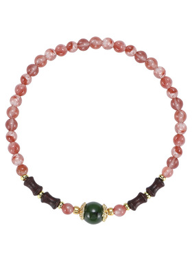 鱼头星星新中式复古南红檀木女生简约手串串珠手链礼物饰品正品潮