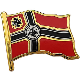 普鲁士 十字红旗胸针 马刺针徽章 欧美数字镀金