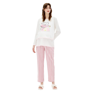 快乐屋孕妇住院睡衣春季两件套裤子可调节女春夏哺乳期家居服套装