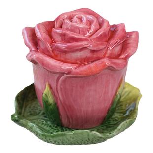 陶瓷牙签盒家用客厅中式牙签筒餐厅创意香槟玫瑰花礼品办公室个性