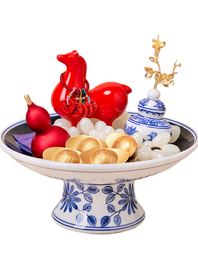 逅里「聚福如鸢」聚宝盆陶瓷摆件入户玄关新年装饰马年高档礼物