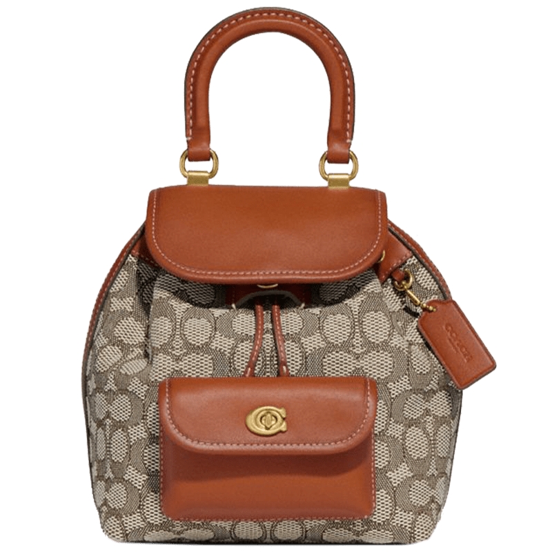 COACH/蔻驰女士RIYA 21号老花双肩包背包设计感高级感通勤