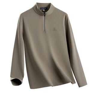 [碳素德绒]梦特娇秋季男士立领卫衣磨毛运动长袖弹力T恤保暖亲肤J