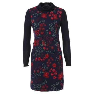 乔万尼新款秋冬蔷薇花流行连衣裙