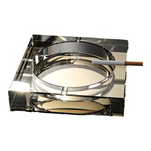 烟灰缸水晶玻璃创意轻奢高端大气档次客厅办公室家用高级大号烟缸