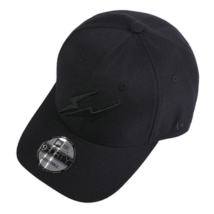 藤原浩闪电鸭舌帽子 男女黑色遮阳弯檐帽  街舞嘻哈硬顶潮 棒球帽