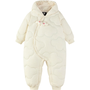 迷你巴拉巴拉羽绒服连体衣冬季宝宝动物婴儿衣服爬服哈衣小月龄