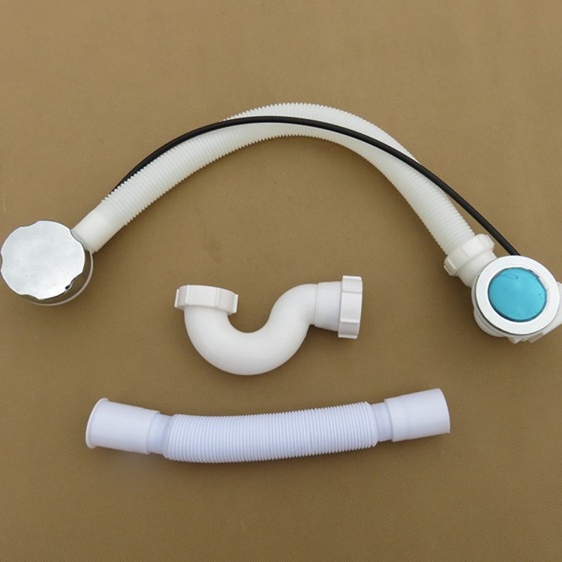 供应卫浴塑料浴缸下水器拉线池下水控制旋转式器手轮拖把