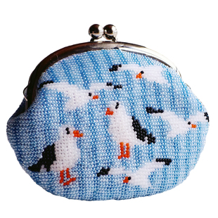 【SEMLY STUDIO 】[材料包]红嘴海鸥满珠绣口金包欧式刺绣diy手工