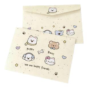 泼墨动物系列信封信纸套装创意卡通礼物送礼手写书信祝福留言信筏