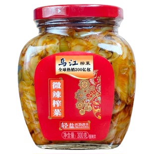 龙知筱/重庆特产涪陵乌江榨菜红油微辣黄花300g瓶装下饭菜榨菜丝