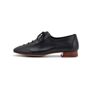 韦恩Wayne Flex复古中缝系带单鞋优雅时尚百搭低跟小皮鞋女