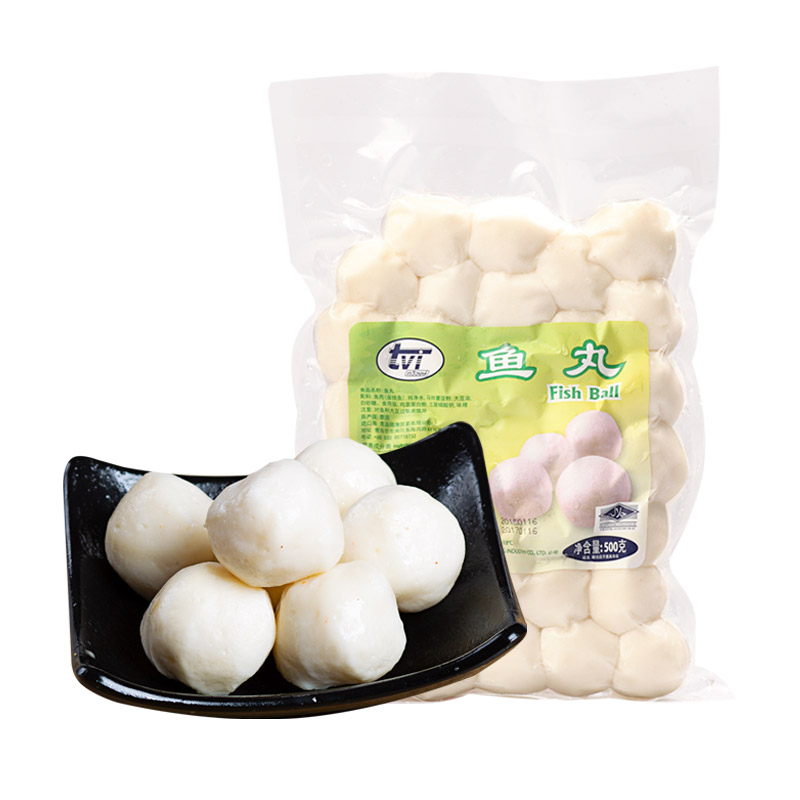 tvi泰国原装进口食品咖喱鱼蛋豆捞火锅食材手工清真鱼丸鱼肉丸子