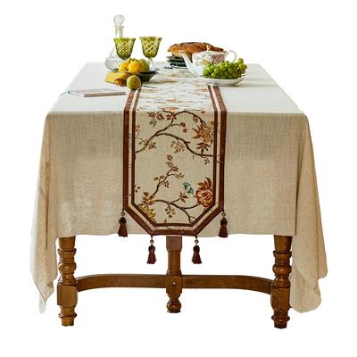 轻奢高端桌旗复古中式氛围感