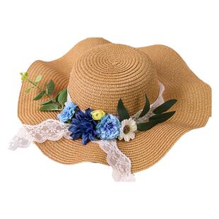 母亲节手工花艺草帽diy材料编制礼帽遮阳帽儿童制作团建沙龙活动