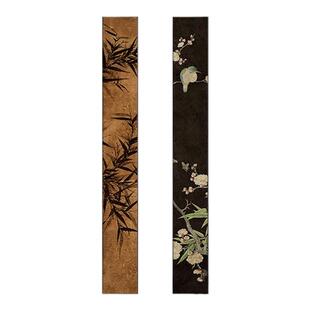 中古风入户玄关装饰画竖版细窄长条挂画小众艺术复古走廊过道壁画