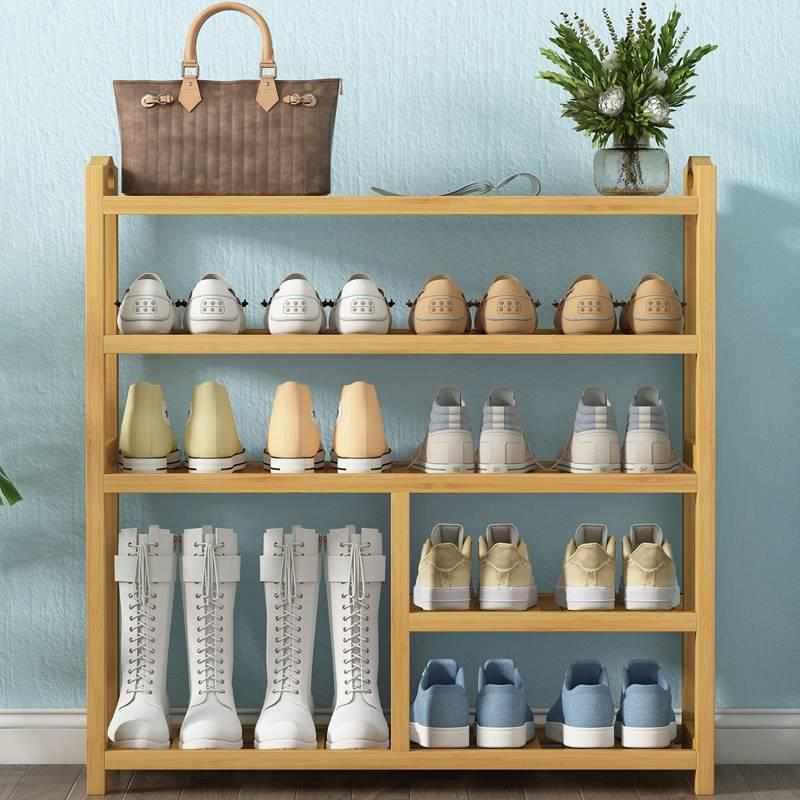 楠竹鞋架子简易多层经济型家用宿舍门口客厅实木收纳置物架小鞋柜