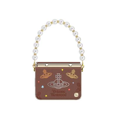 SHEHENG ×星球幻彩适用华为purax手机壳复古秋冬purax典藏版羊皮皮质带珍珠挂链保护套潮牌ins风简约女Fo1