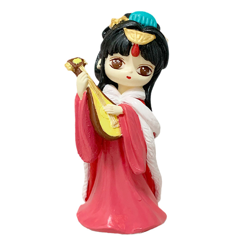 diy幼儿童手工古风公主石膏娃娃彩绘涂色3d立体白胚公仔上色玩具