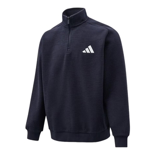 adidas阿迪达斯刺绣logo加绒半拉链套头衫2026春男新款卫衣KV5943