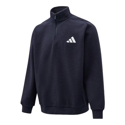 adidas阿迪达斯刺绣logo加绒半拉链套头衫2026春男新款卫衣KV5943