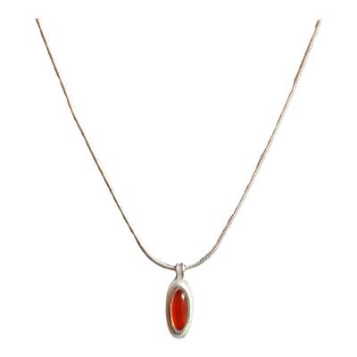 OLIOEACETO红玛瑙卫星吊坠项链