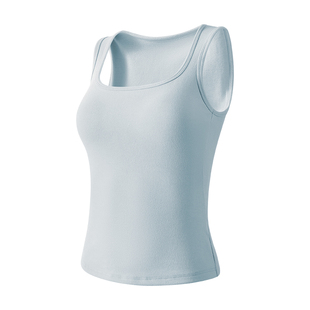 进口莱赛尔菇娘家带胸垫吊带背心女大胸白色美背内衣无痕内搭文胸