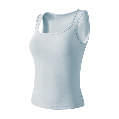 菇娘家新款带胸垫细肩带美背背心