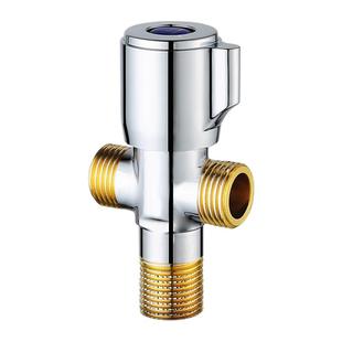 全铜体三角阀冷热双出水304不锈钢三通一进二出一分二多功能4分阀
