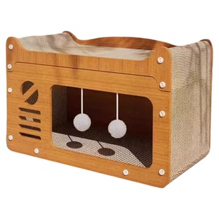 猫抓板窝一体瓦楞纸电视机磨爪睡觉解闷耐抓耐磨不易掉屑大空间