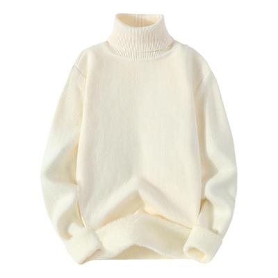 男高领毛衣加绒加厚纯色保暖