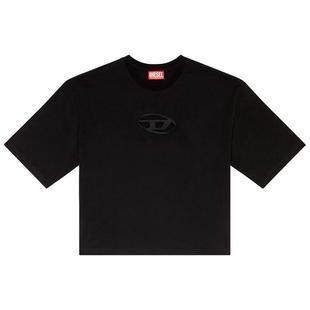 [折扣]DIESEL女士OVAL D黑色白色宽松圆领短袖T恤A150960NIAX
