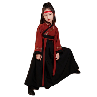 花木兰汉服女童男童霸气演出服中国风女侠儿童木兰辞表演国学服