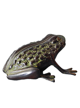 手工精雕招财蛙铜摆件