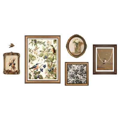 法式中古风客厅油画挂画2024新款