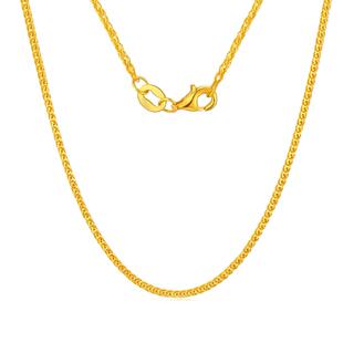 庆大福肖邦链黄金项链女999足金5G金素链简约百搭纯金锁骨链
