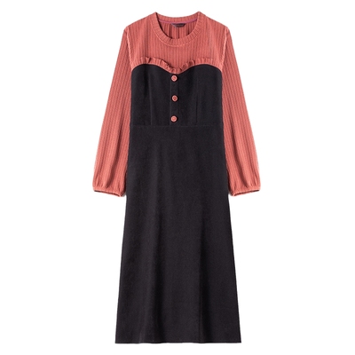 大码女装磨毛绮娑A字连衣裙