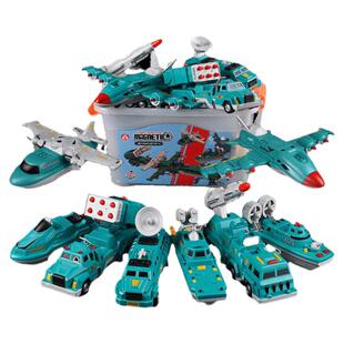 2024爆款男童玩具车儿童积木磁力男孩益智拼装模型工程车变形金刚