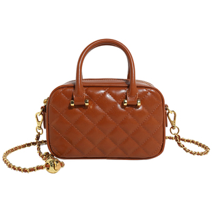 Boat Tail&CK小众设计时尚黑色包包女款2025新款小香风菱格链条包